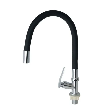 LLAVE LAVADERO FLEXIBLE AL MUEBLE NEGRO C&A