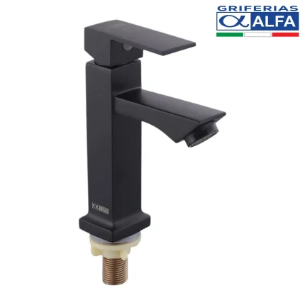 LLAVE LAVATORIO NEGRO MATE ALFA ALF-2017