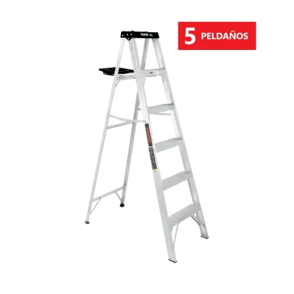 ESCALERA TIJERA 5 PELDAÑOS ALUMINIO SOPORTA 150KG 16743 TRUPER