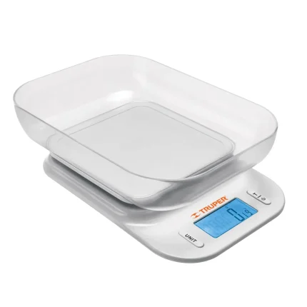 BALANZA DIGITAL CON TAZON PARA COCINA 5KG TRUPER 102421