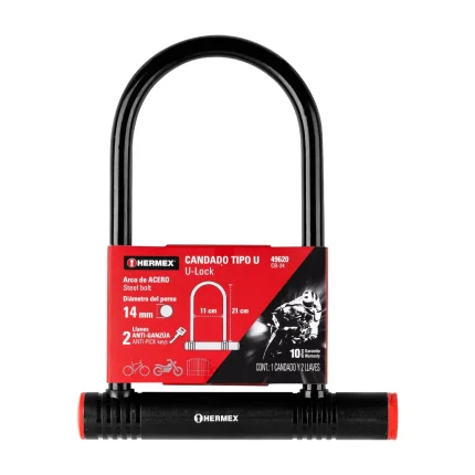 CANDADO CADENA RIGIDO TIPO U 14MM HERMEX 49620