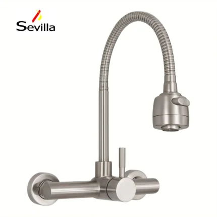 Llave Mezcladora Pared Momocomando Flexible de Cocina Acero Inox 304 Sevilla